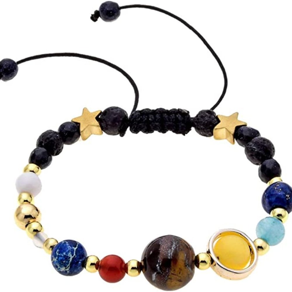 Handmade Solar System Bracelet Natural Stone Bead